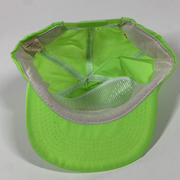 Vintage 90s Newport Cigarettes Neon Green Embroidered Snap Back Hat Cap - Picture 8 of 9